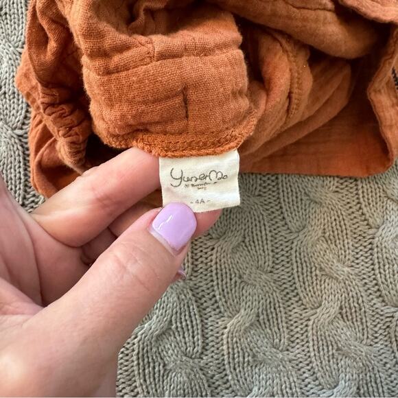 Gauze Material Rust Orange Bubble Romper ~ 4 - Picture 9 of 9